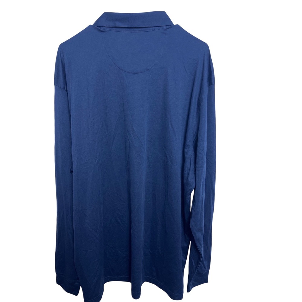 Greg Norman Mens XXL Navy Blue Long Sleeve Polo Shirt UPF 30 UV Protection New - Picture 8 of 9